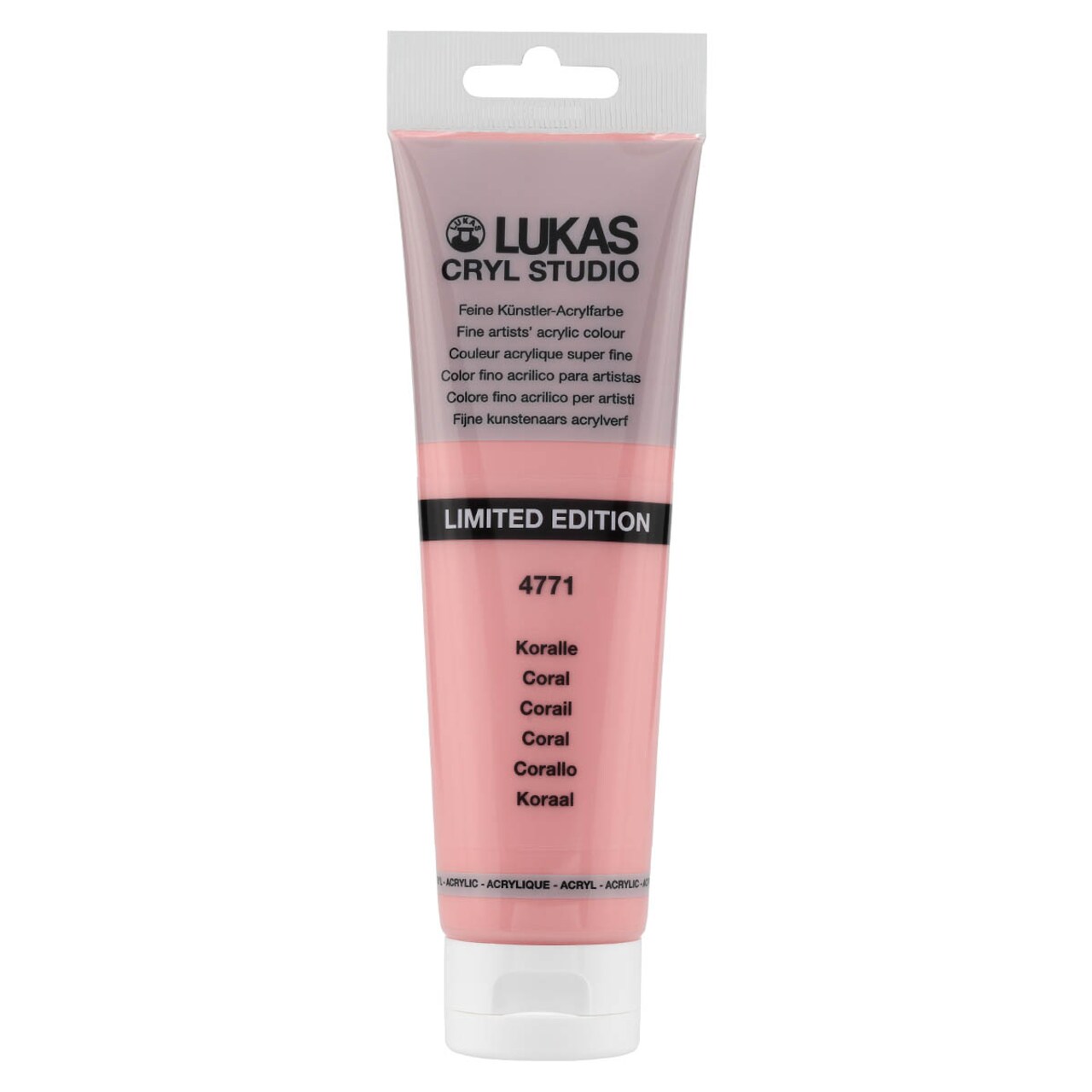 Lukas CRYL Studio Artist Acrylic Paint, Coral, 125 ml Tube - High Pigment Acrylic Paints for Canvas Painting, Large Scale Works - Medium-Viscosity, Water-Mixable, Fast Drying